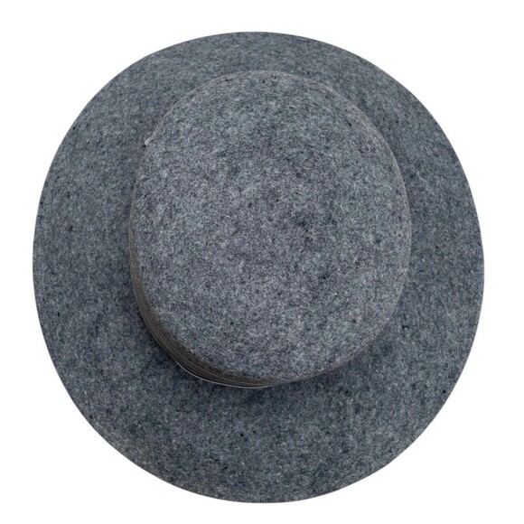 Vintage NOS Banash Boston Light Gray Wool Felt Fedora Hat Polka Dot  Bow US 7.5 main image 8
